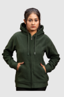 Obrazek Women’s Full Zip Hoodie - 105W - Forest green