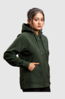 Obrazek Women’s Full Zip Hoodie - 105W - Forest green