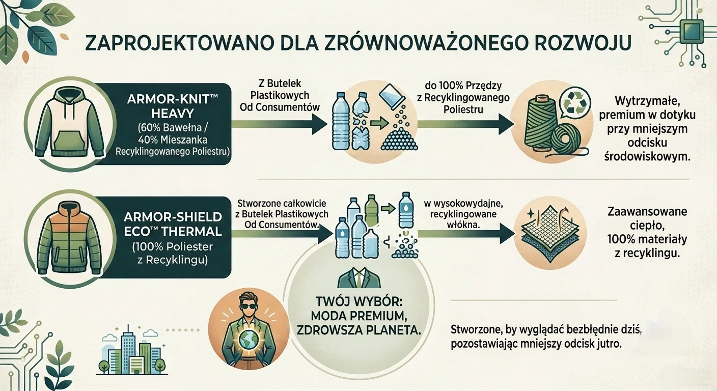 Odzież uszyta z materiałów pochodzących z recyklingu