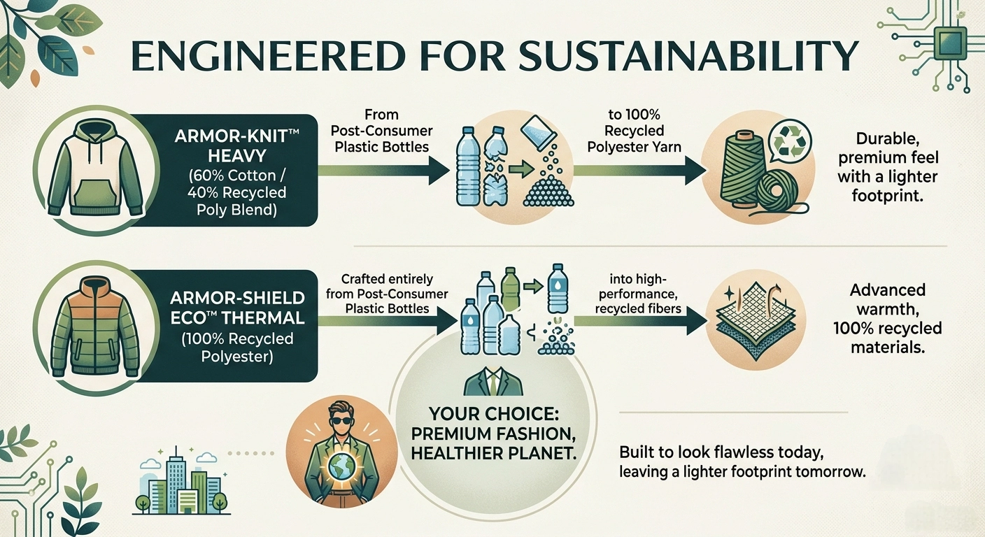 Sustainable garments crafted from recycled materials